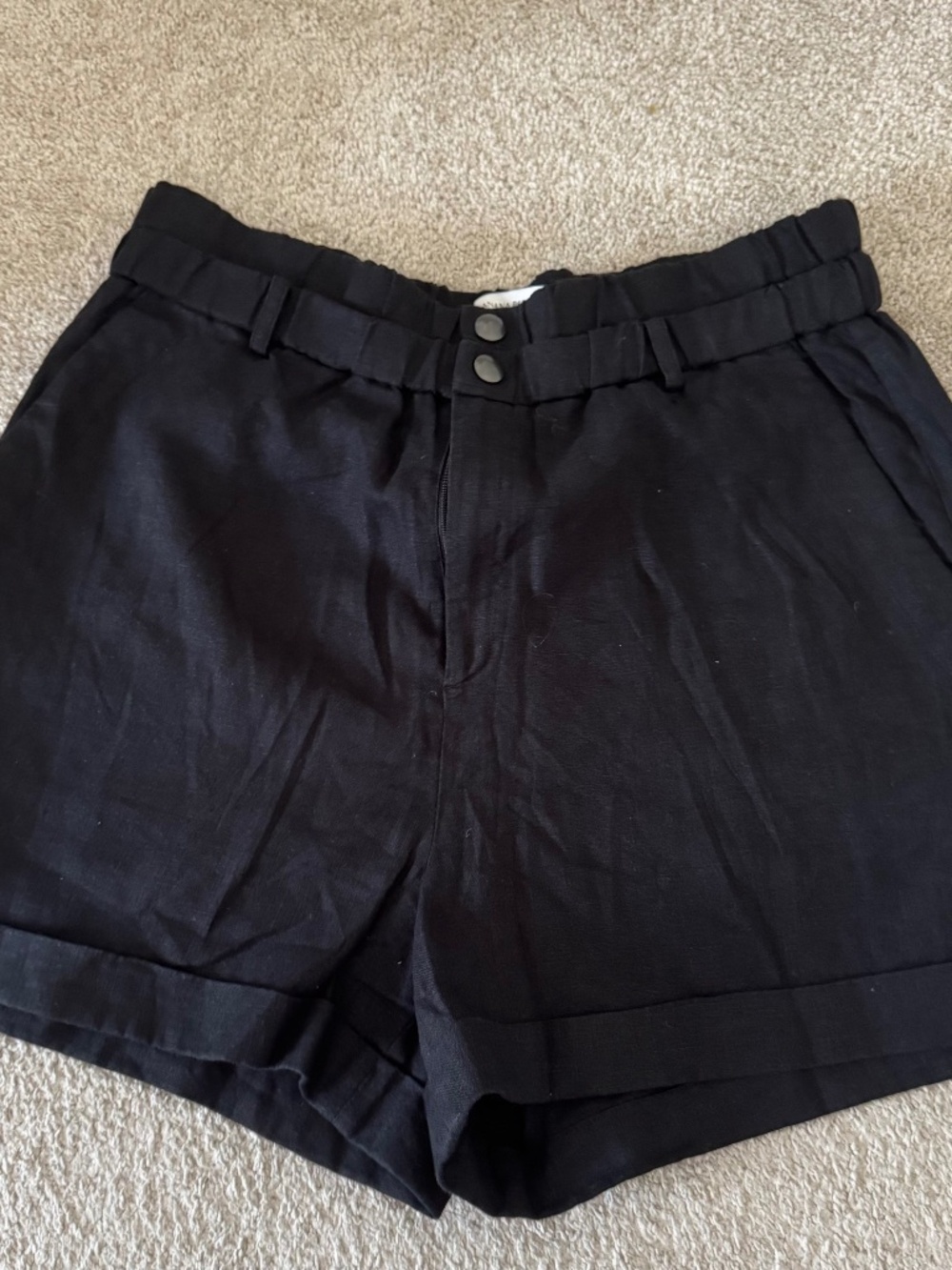 Banana Republic 100% Linen High Rise Paperbag Pull On Shorts